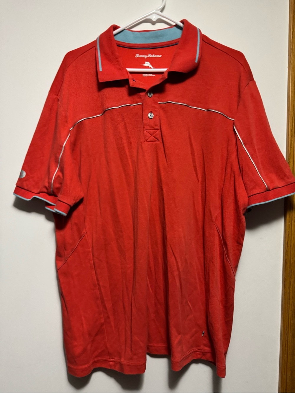 Tommy Bahama Red Polo with Contrast Piping